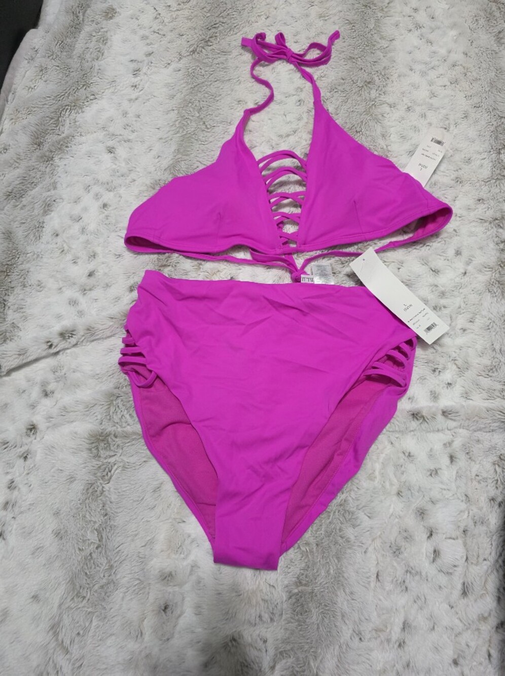 Hot Pink Strappy Bikini Set